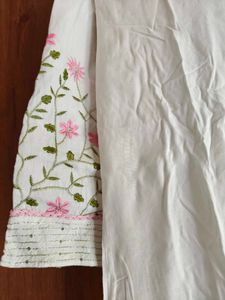 White Embroidered Kurta pant set