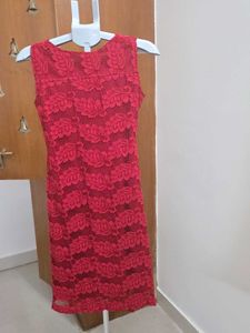 Elegant Red Lace Dress