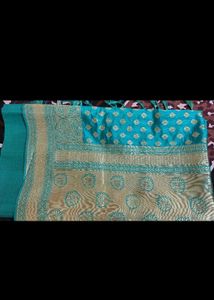 Elegant Teal Banarasi Silk Saree