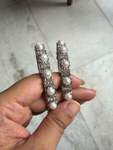 Elegant Pearl &amp; Crystal Bangles