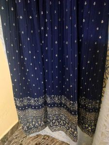Embellished Navy Blue Anarkali Gown