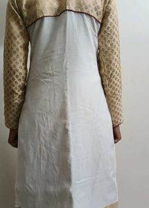 Elegant White &amp; Gold Ethnic Kurta Set