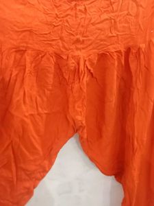 Vibrant Plaid Shirt &amp; Orange Pants Set