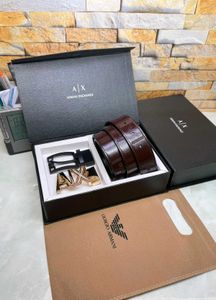 Armani Double Buckle Reversible Belts With Box