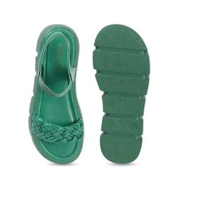 Green Braided Platform Sandals