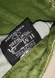 Green straight denim