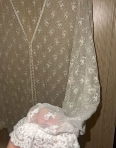 Sheer White Embroidered Long Cover