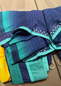 Elegant Blue & Teal Ombre Saree