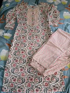 Floral Print Kurta with Pants Set