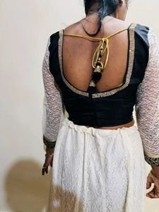 Elegant Black &amp; White Blouse Lehnga New Wdt Tag