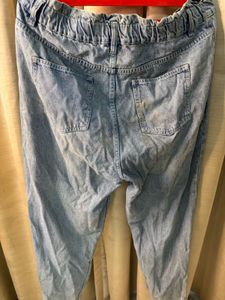 Light Wash Paperbag Waist Jeans