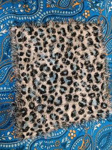 Fuzzy Leopard Print Scarf