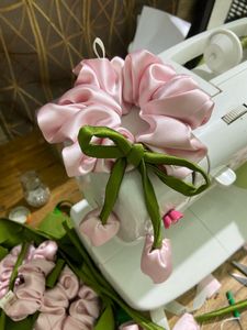 Cute Pink Tulip Scrunchie