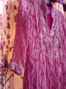 Short Kurti , Lilac Color , All Over Work, Pretty