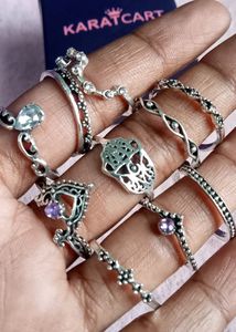 Set Of 10 Silver Rings