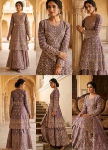 Embroidered Anarkali Kurta with Skirt Set
