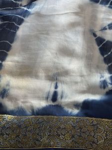 Elegant Blue &amp; Gold Saree