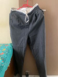 Striped High-Waisted Trousers