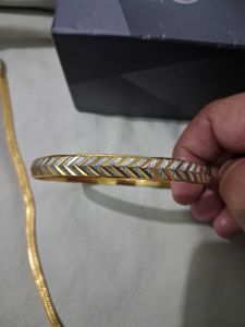 Elegant Gold Chain and kada  Set