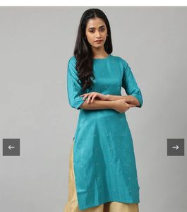 Teal Embellished Kurta