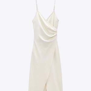 Zara Limited Edition Rhinestone Slit MIDI Dress