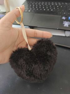 Heart Shaped Fluffy Keychain
