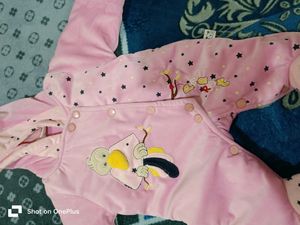 Baby Girl Winter Wear Pink Romper
