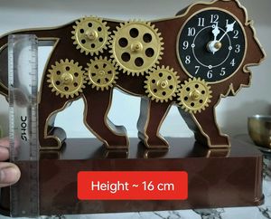 Lions Mechanical Table Clock