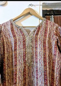 Embroidered Print Kurta