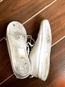 White Casual Lace-Up Sneakers