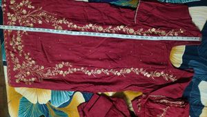 Mauve Kurta Set with Golden Embroidery