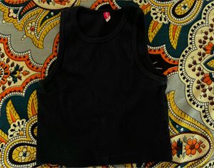 Ribbed Black Tank Top