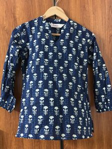 Stylish Blue Floral Print Kurta