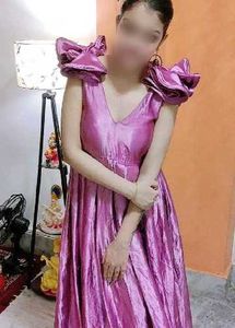Elegant Pinkish Bow Detail Gown
