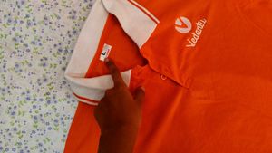 Bright Orange Polo T-Shirt jeans