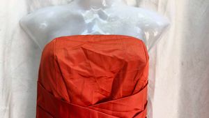 orange satin gown