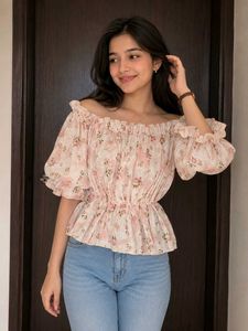 Floral Off-Shoulder Top(unused)