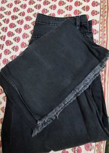 Women's Black Wide-Leg Jeans