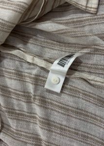 Striped Linen Blend Button-Up Shirt