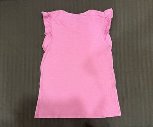 H&amp;M Pink Ruffle Sleeve T-Shirt (xs-s)