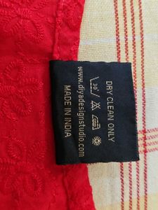 Red Embroidered Short Kurti