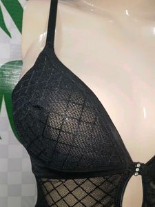 (21)Black Mesh Bodysuit