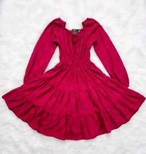 Brand new Chic Magenta Tiered Mini Dress