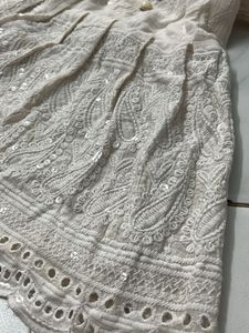 Beige Chikankari Kurta
