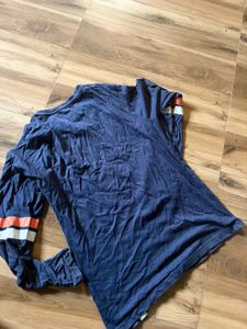 Men's Blue Graphic Long Sleeve T-Shirt