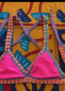 Vibrant Crochet Bikini Top