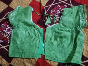 Green saree with blouse