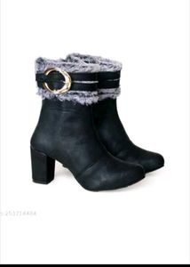 Stylish Black Faux Leather Boots