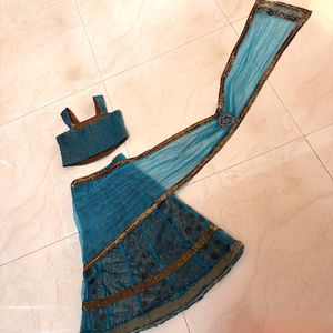Beautiful Teal Blue Lehenga Choli