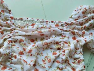 Floral Print Ruched Crop Top